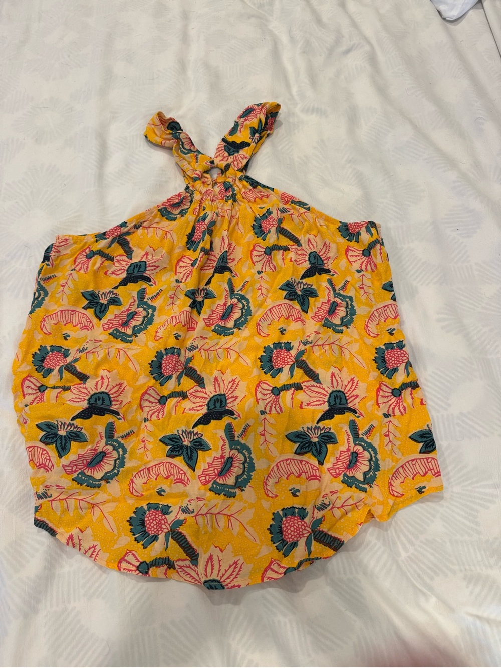 Maeve Yellow Floral Halter Camisole